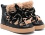 Monnalisa quilted lace-up snow boots Black - Thumbnail 1