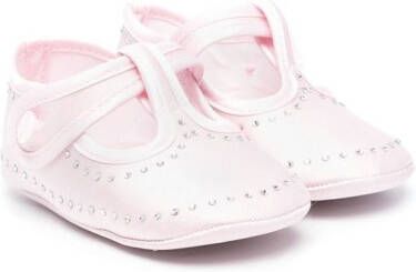 Monnalisa rhinestone-embellished Mary Jane shoes Pink