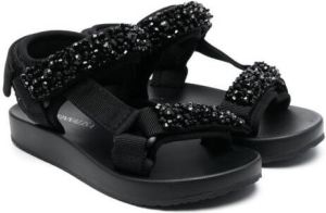 Monnalisa rhinestone embellished sandals Black