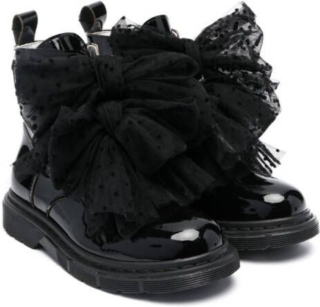 Monnalisa ruffle-detail ankle boots Black