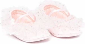 Monnalisa ruffle-trim slip-on shoes Pink