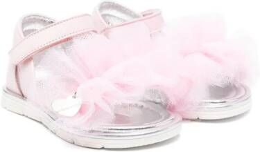 Monnalisa ruffled open-toe sandals Pink