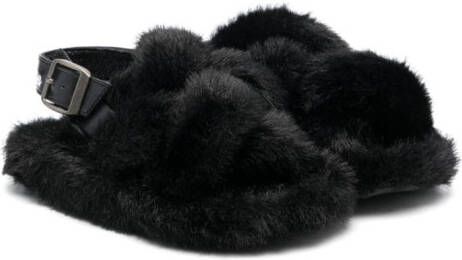 Monnalisa slingback-strap open-toe sandals Black