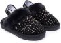 Monnalisa stud-embellished slingback slippers Black - Thumbnail 1