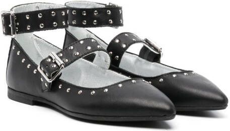 Monnalisa studded ballerina shoes Black