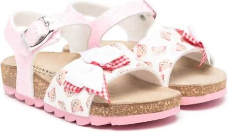 Monnalisa teddy bear glittered sandals Pink