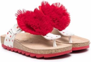 Monnalisa tulle 3d detailing sandals Red