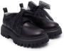 Monnalisa tulle-bow leather loafers Black - Thumbnail 1