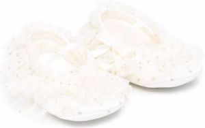 Monnalisa tulle-detail pre-walkers White