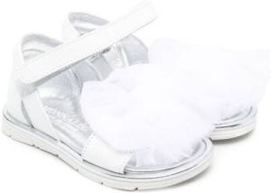 Monnalisa tulle-trim sandals White