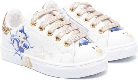 Monnalisa x Donald Duck leather sneakers White
