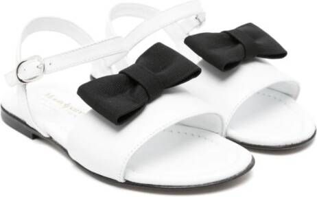 MONTELPARE TRADITION bow-detail leather sandals White