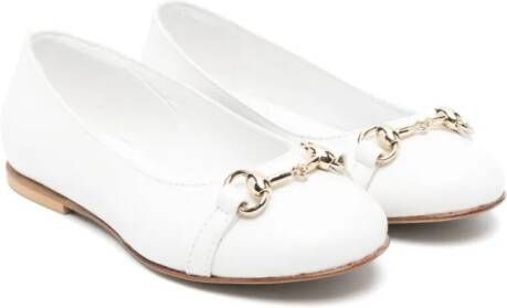 MONTELPARE TRADITION horsebit-detail leather ballerina shoes White