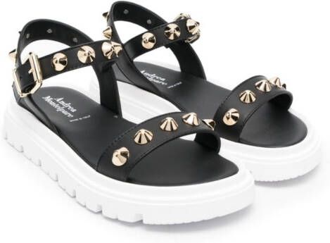MONTELPARE TRADITION studded leather sandals Black