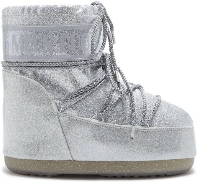 Moon Boot Icon Low Glitter boots Silver