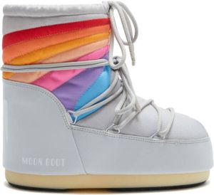 Moon Boot Icon Low rainbow-print boots Grey
