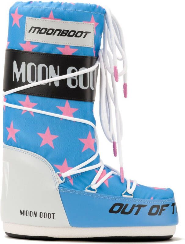 Moon Boot Icon Retrobiker star-print boots Blue