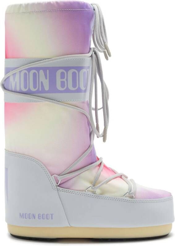 Moon Boot Icon tie-dye padded boots Grey