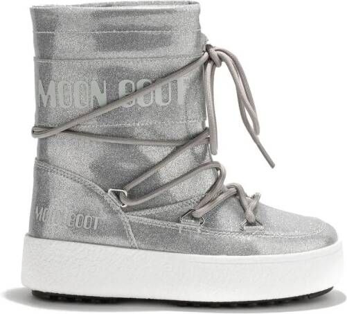 Moon Boot Kids Icon Junior glitter snow boots Silver