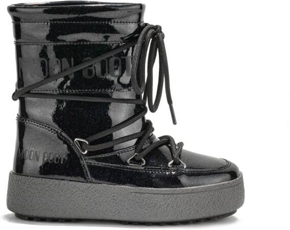 Moon Boot Kids Icon Junior patent snow boots Black