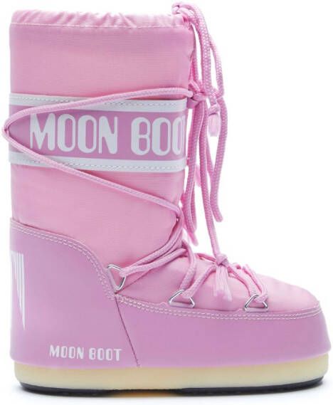 Moon Boot Kids Icon lace-up snow boots Pink