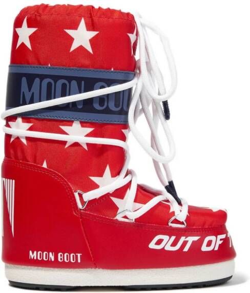 Moon Boot Kids Icon logo-print snow boots Red