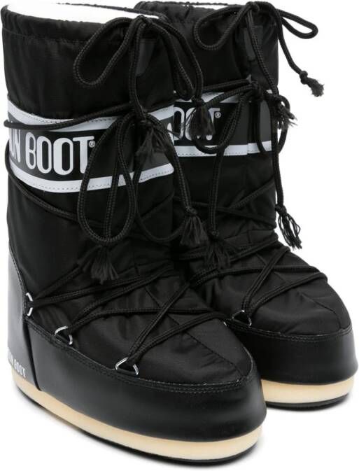 Moon Boot Kids Icon logo-strap snow boots Black