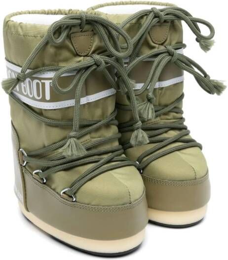 Moon Boot Kids Icon logo-strap snow boots Green