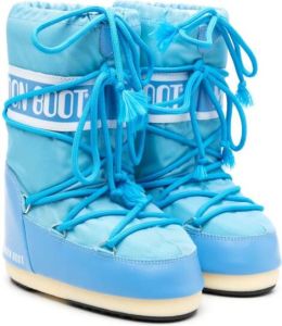 Moon Boot Kids Icon logo-tape snow boots Blue
