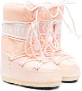 Moon Boot Kids Icon logo-tape snow boots Pink
