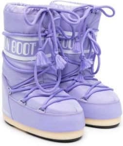 Moon Boot Kids Icon logo-tape snow boots Purple