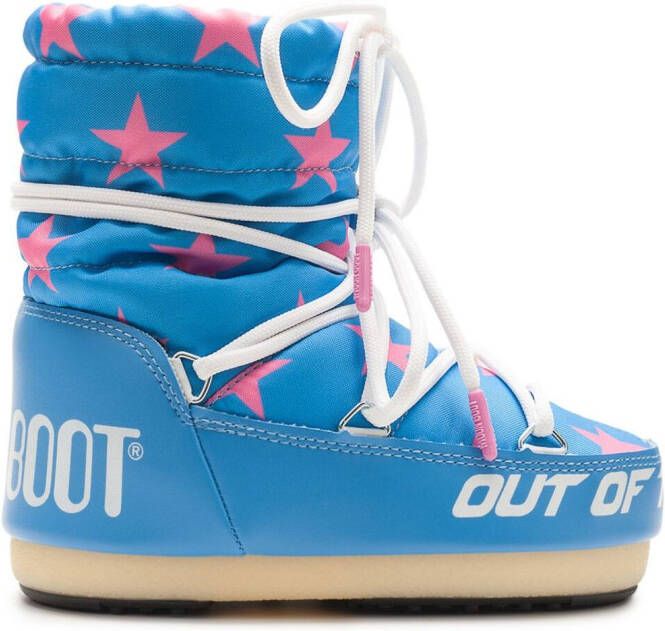 Moon Boot Kids logo-print ankle-length boots Blue