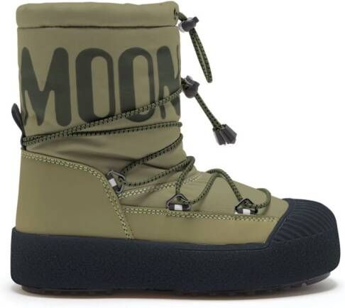 Moon Boot Kids logo-print lace-up snow boots Green