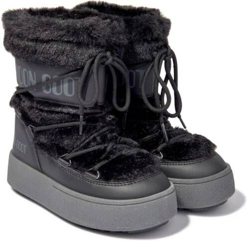 Moon Boot Kids Ltrack Tube faux-fur boots Black