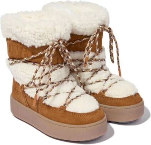 Moon Boot Kids Ltrack Tube shearling boots Brown
