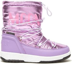 Moon Boot Kids metallic logo-print snow boots Purple