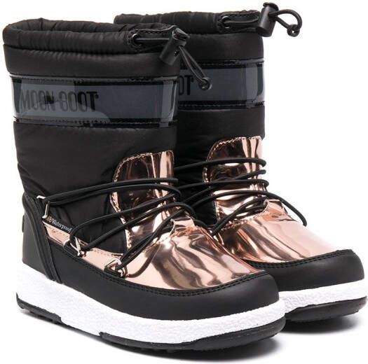 Moon Boot Kids metallic snow boots Black