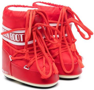 Moon Boot Kids mini logo snow boots Red