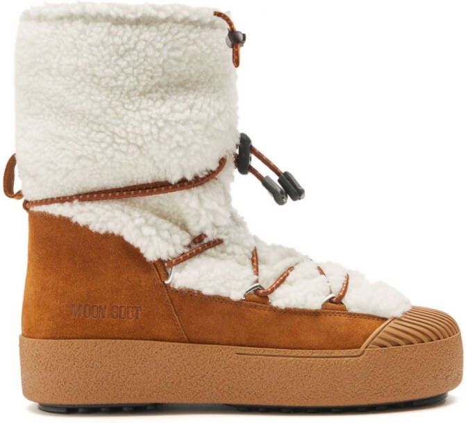 Moon Boot LTrack Polar shearling snow boots White