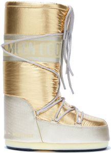 Moon Boot metallic logo-print snow boots Gold