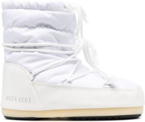 Moon Boot quilted logo-print ankle boots White
