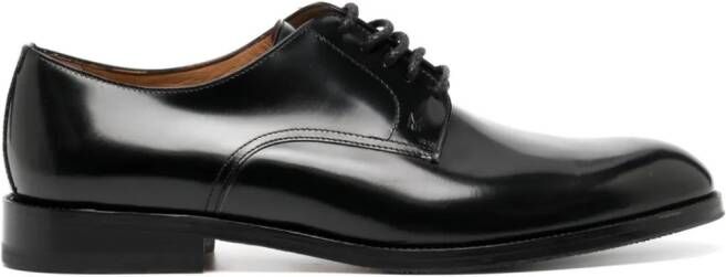 Moreschi almond-toe leather derby shoes Black