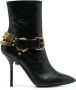 Moschino 100mm logo-lettering leather boots Black - Thumbnail 1
