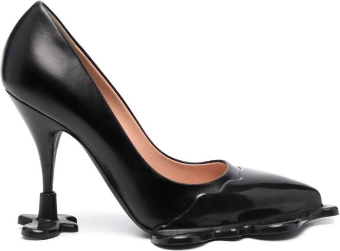 Moschino 100mm sculpted leather pumps Black