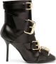 Moschino 105mm buckle-detailing leather ankle boots Black - Thumbnail 1