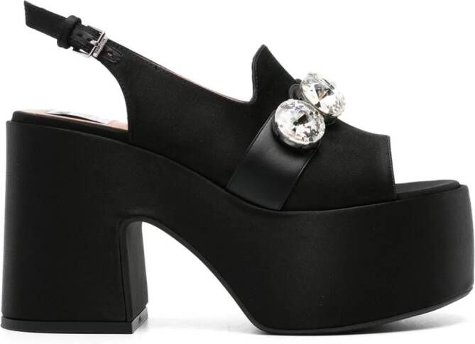Moschino 105mm crystal-detailing platform sandals Black