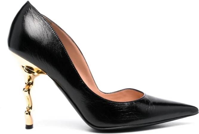 Moschino 105mm sculpted-heel leather pumps Black