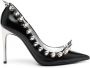Moschino 105mm spike-embellished leather pumps Black - Thumbnail 1