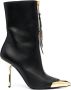 Moschino 105mm zip-detailed leather boots Black - Thumbnail 1