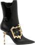Moschino 110mm buckle-detail leather boots Black - Thumbnail 1